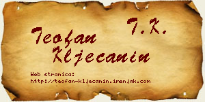 Teofan Klječanin vizit kartica